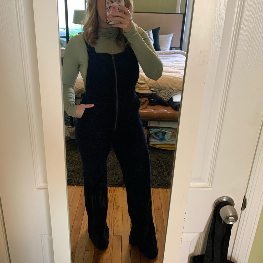 Corduroy low back flare Overalls
